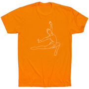Gymnastics Short Sleeve T-Shirt - Gymnast Sketch