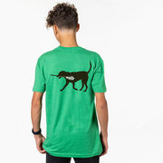 Guys Lacrosse Short Sleeve T-Shirt - Max The Lax Dog (Back Design)