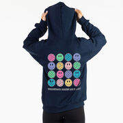 Volleyball Hooded Sweatshirt - Volleyball Makes Me Happy (Back Design)