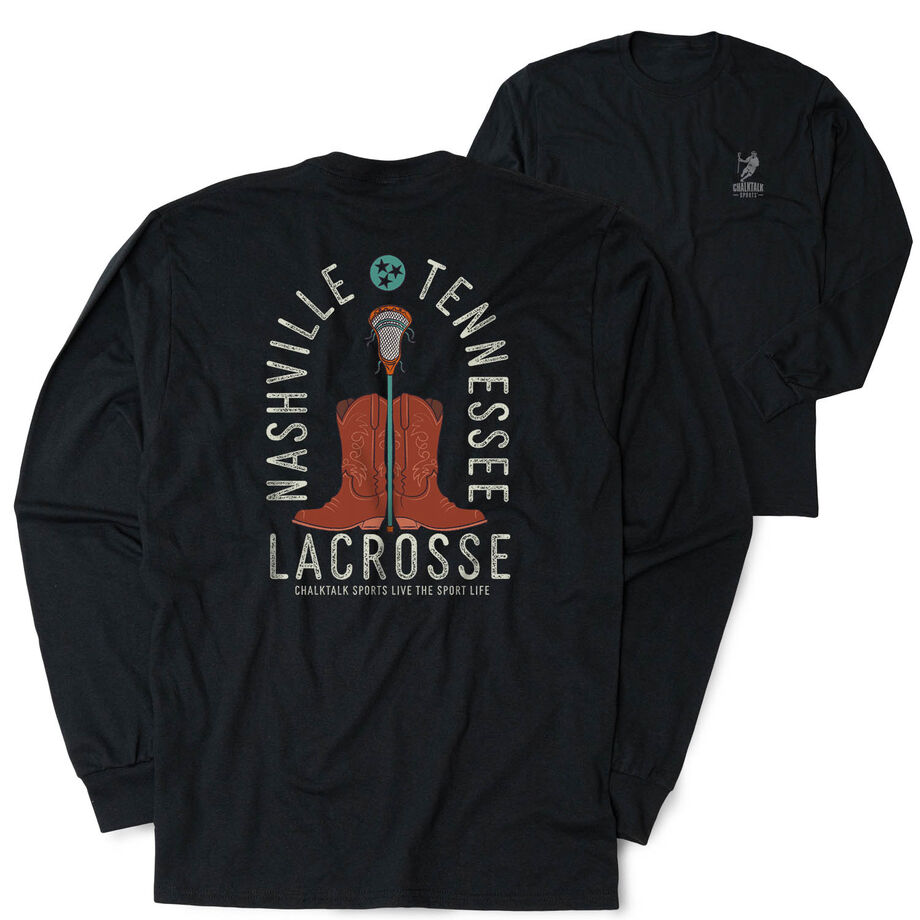 Guys Lacrosse Tshirt Long Sleeve - Nashville Lacrosse (Back Design)