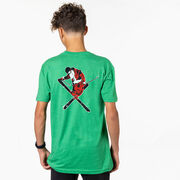 Skiing Short Sleeve T-Shirt - Freestyle Santa (Back Design)