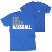 Baseball Short Sleeve T-Shirt - Eat. Sleep. Baseball Bold Text (Back Design)