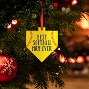 Softball Home Plate Ceramic Ornament - Best Softball Mom Ever