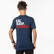 Baseball Short Sleeve T-Shirt - Eat. Sleep. Baseball. (Back Design)