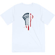 Guys Lacrosse Short Sleeve Performance Tee - Patriotic Stick