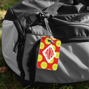 Tennis Bag/Luggage Tag - Personalized Tennis Pattern Monogram