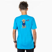 Guys Lacrosse Short Sleeve T-Shirt - Laxer the Lacrosse Dog (Back Design)