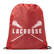 Girls Lacrosse Drawstring Backpack - Lacrosse Crossed Girls Sticks