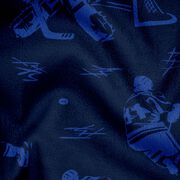 Hockey Premium Beach Towel - Blue Crossed Hockey Sticks