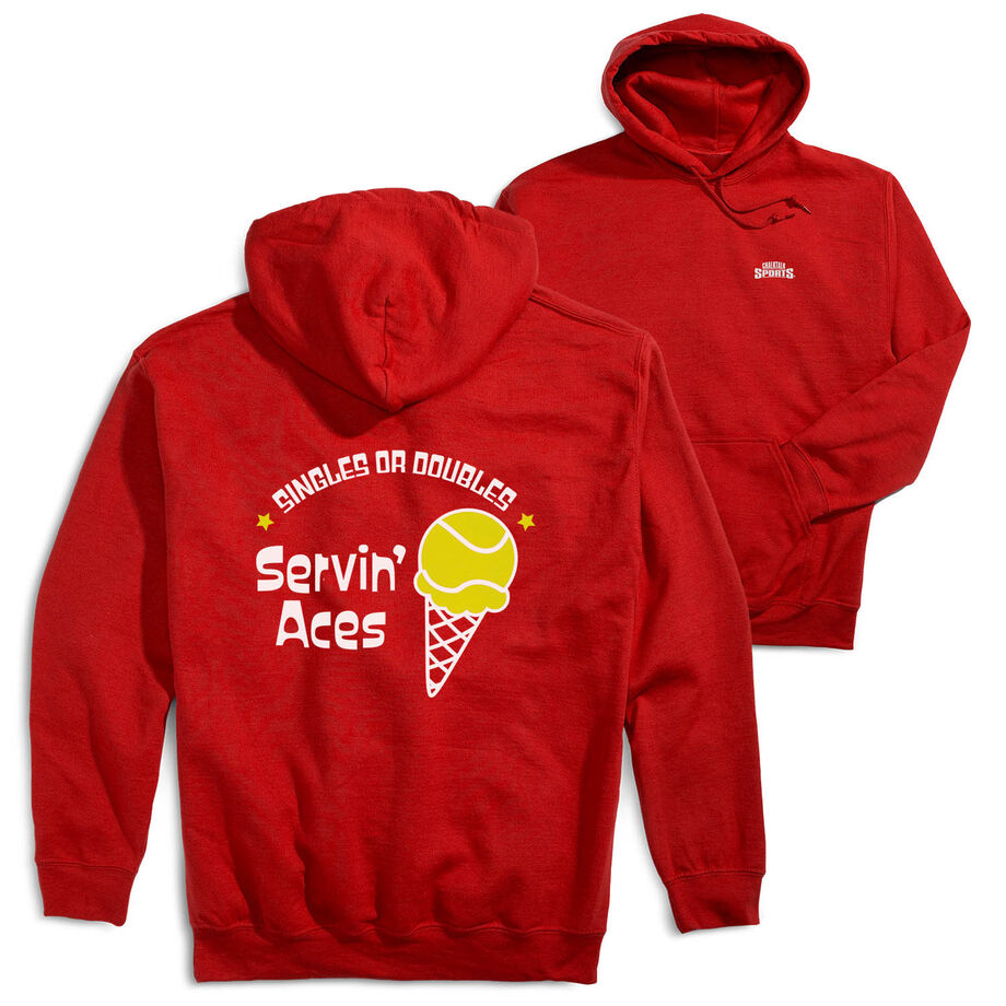 Tennis Hooded Sweatshirt - Servin' Aces (Back Design)