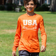 Guys Lacrosse Long Sleeve Performance Tee - USA Lacrosse