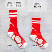 Hockey Woven Mid-Calf Socks - Player (Red/White)