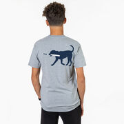 Baseball Short Sleeve T-Shirt - Navy Baseball Dog (Back Design)