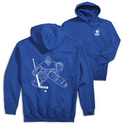 Hockey Hooded Sweatshirt - Hockey Goalie Sketch (Back Design)