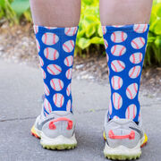 Baseball Graphic Flex Mid-Calf Socks - Pop Fly
