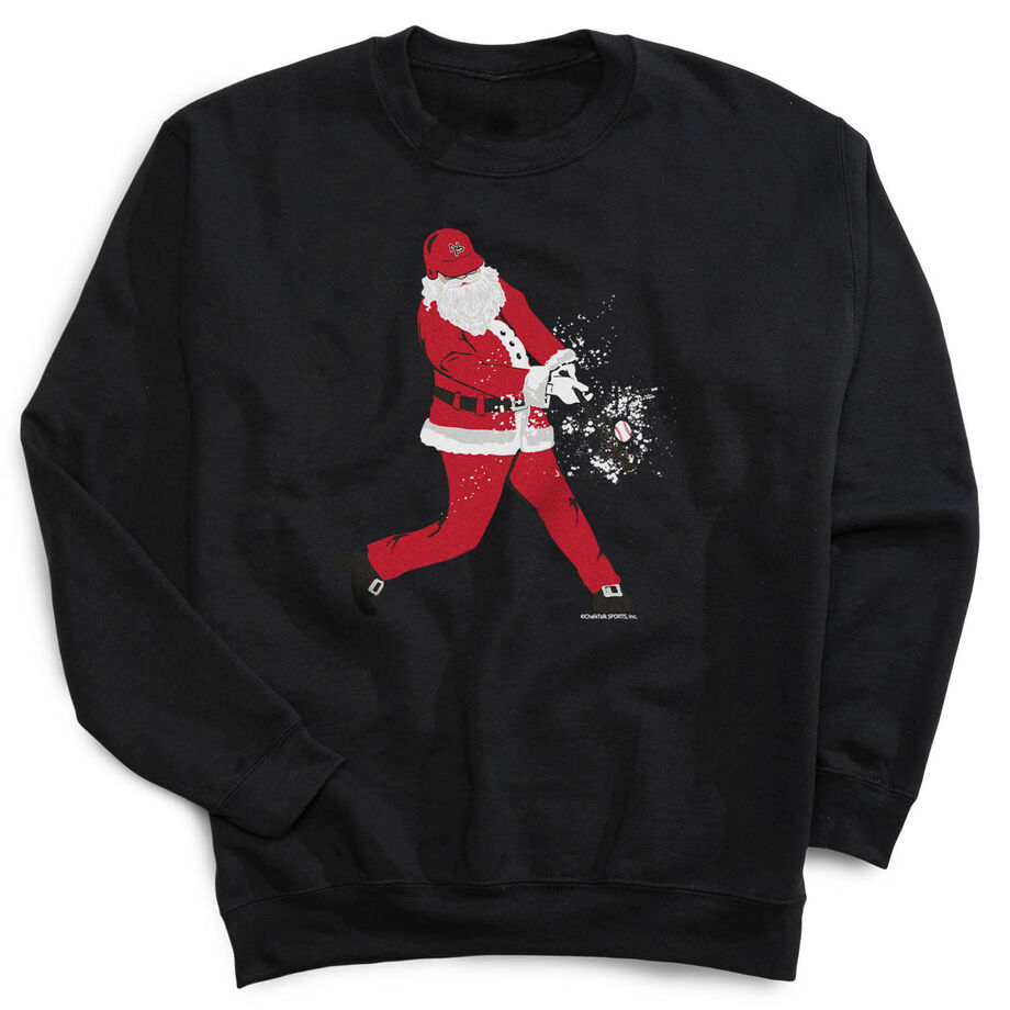 Baseball Crewneck Sweatshirt - Baseball Santa - Personalization Image