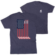 Hockey Short Sleeve T-Shirt - American Flag (Back Design)