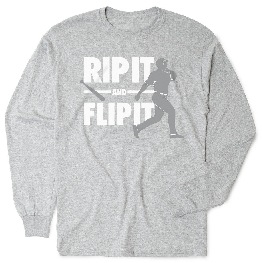 Baseball Tshirt Long Sleeve - Rip It Flip It - Personalization Image