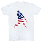 Baseball T-Shirt Short Sleeve - Baseball Stars and Stripes Player