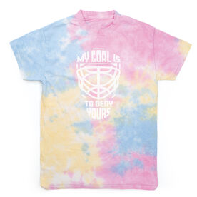 Hockey Short Sleeve T-Shirt - My Goal Is To Deny Yours Hockey Mask Tie Dye