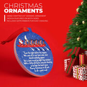 Crew Round Ceramic Ornament - Reindeer and Santa 'Twas the Night