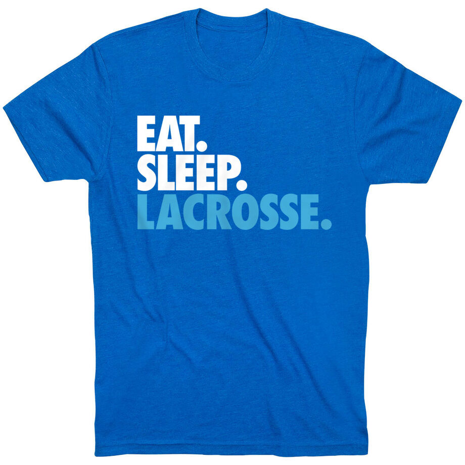 Lacrosse Short Sleeve T-Shirt - Eat. Sleep. Lacrosse. [Adult Large/Royal] - SS
