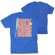 Softball Short Sleeve T-Shirt - Hey Batter Batter (Back Design)
