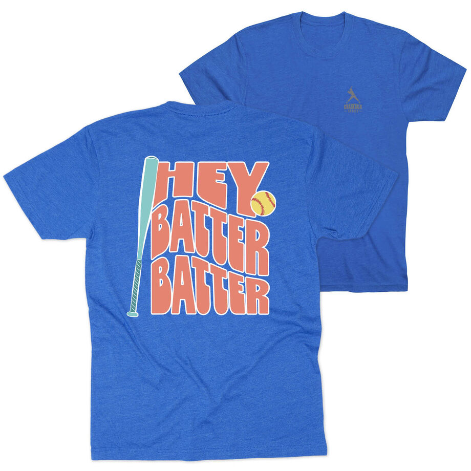 Softball Short Sleeve T-Shirt - Hey Batter Batter (Back Design)