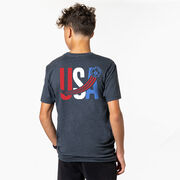 Soccer Short Sleeve T-Shirt - USA Patriotic (Back Design)