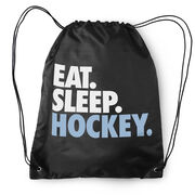 Hockey Drawstring Backpack Eat. Sleep. Hockey.