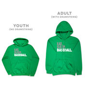 Baseball Hooded Sweatshirt - Eat Sleep Baseball Bold Text