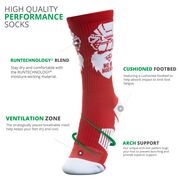 Hockey Woven Mid-Calf Socks - Ho Ho Hockey Santa