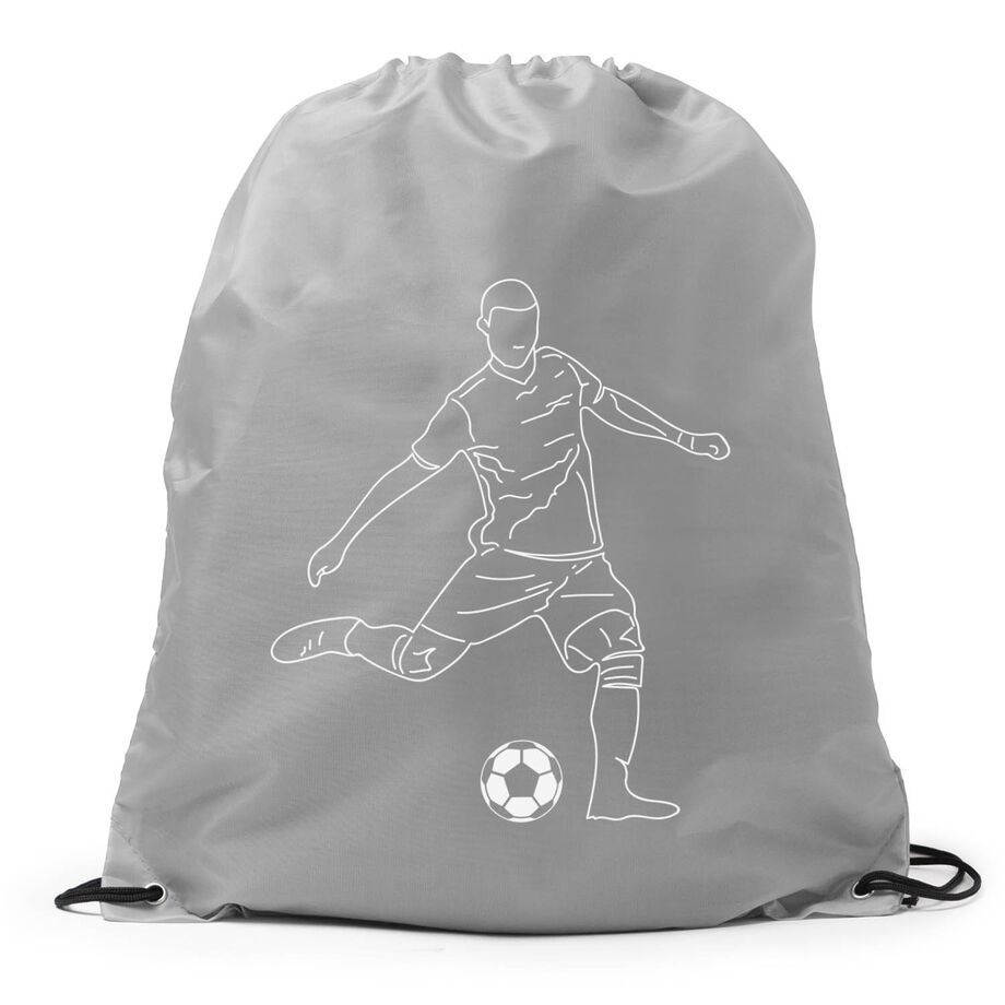 Soccer Drawstring Backpack - Soccer Guy Player Sketch