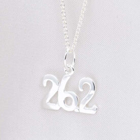 Sterling Silver 26.2 Marathon Necklace (Rounded)