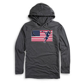 Guys Lacrosse Lightweight Hoodie - Patriotic Lacrosse