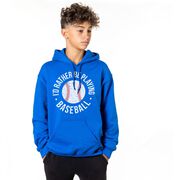 Baseball Hooded Sweatshirt - I'd Rather Be Playing Baseball Distressed