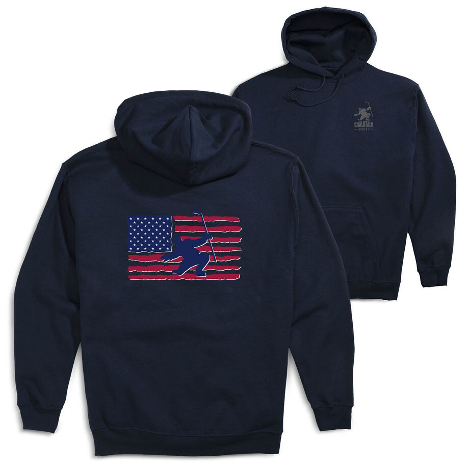 Hockey Hooded Sweatshirt - Hockey Land That We Love (Back Design)