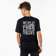 Baseball Short Sleeve T-Shirt - Because Of The Brave Baseball (Back Design)