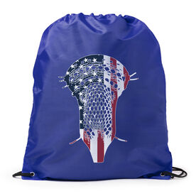 Guys Lacrosse Sport Pack Cinch Sack - Patriotic Stick