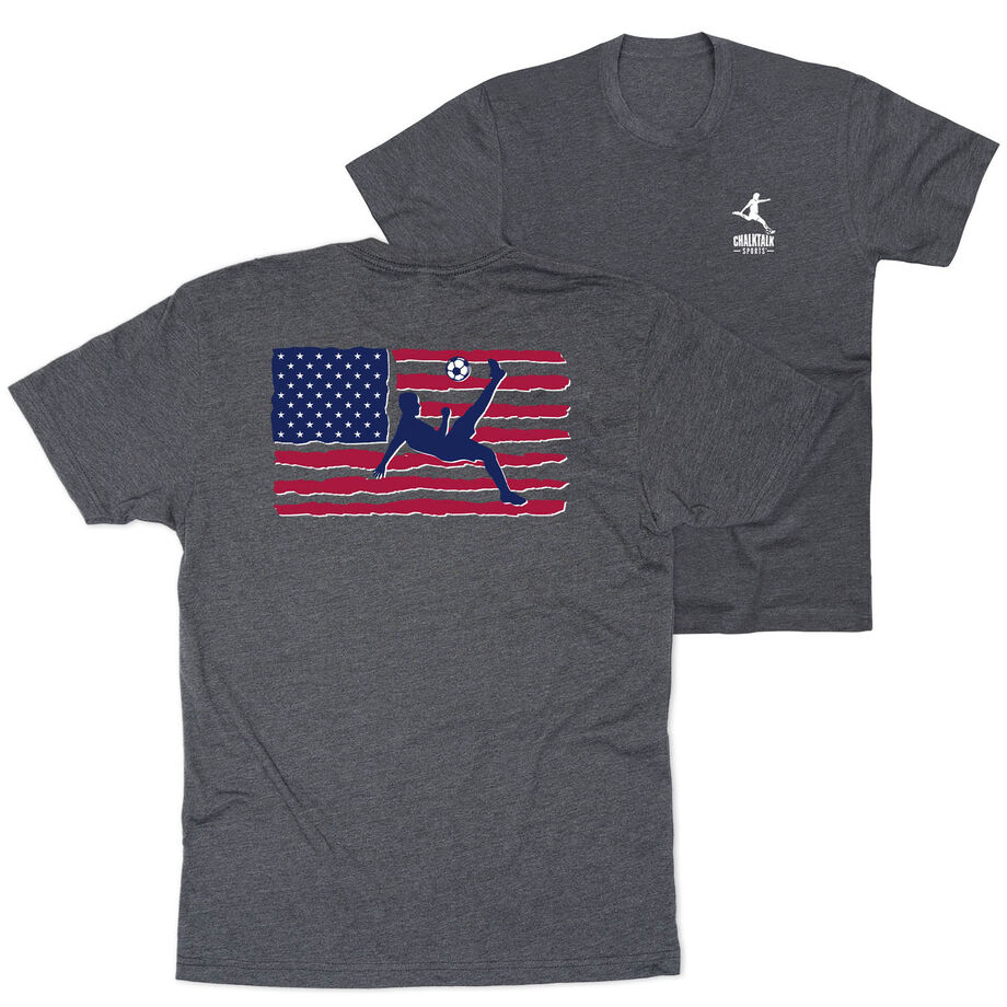Soccer Short Sleeve T-Shirt - Guys Soccer Land That We Love (Back Design)