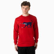 Baseball Tshirt Long Sleeve - Navy Baseball Dog