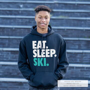 Skiing Hooded Sweatshirt - Eat Sleep Ski