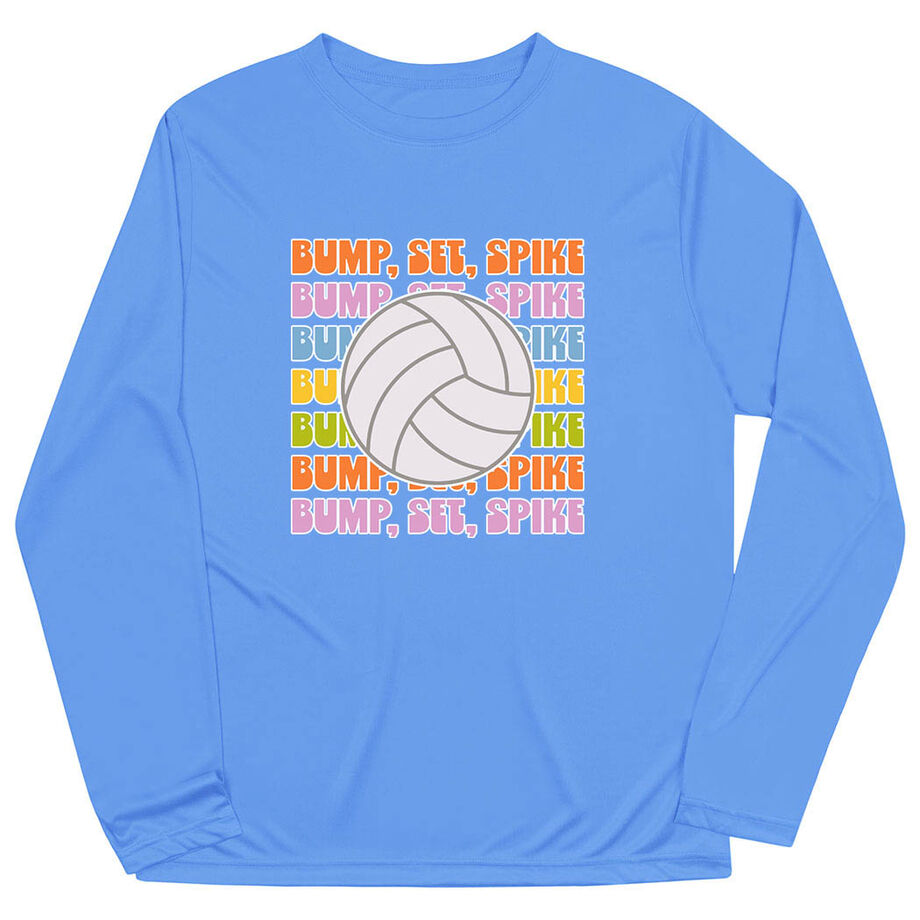 Volleyball Long Sleeve Performance Tee - Bump, Set, Spike