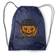 Hockey Drawstring Backpack - Helmet Pumpkin
