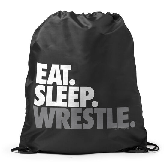 Wrestling Drawstring Backpack Eat Sleep Wrestle (Stack)