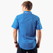 Baseball Performance Short Sleeve Button Down Shirt - Pop Fly