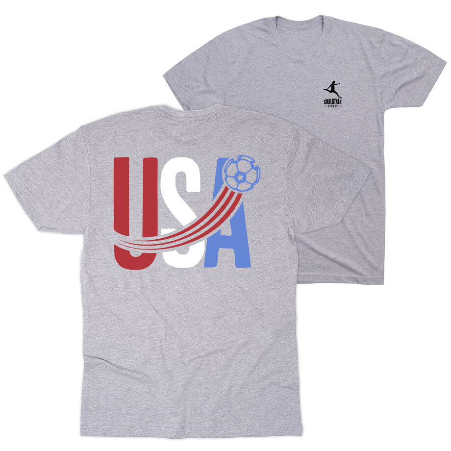 Soccer Short Sleeve T-Shirt - USA Patriotic (Back Design)
