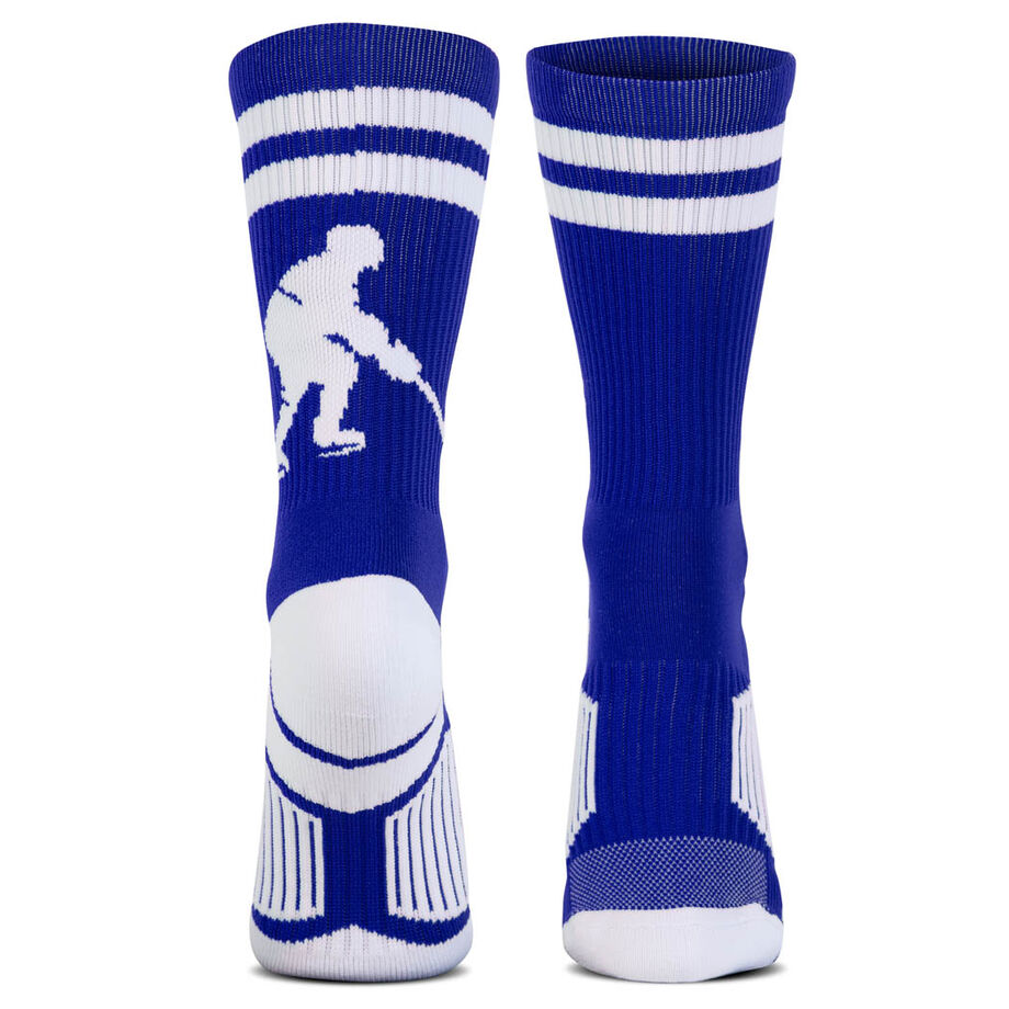 Hockey Woven Mid-Calf Socks - Player (Royal Blue/White)