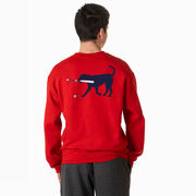 Baseball Crewneck Sweatshirt - Navy Baseball Dog (Back Design)