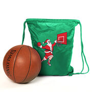 Basketball Drawstring Backpack - Slam Dunk Santa